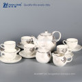 Bone China Conjuntos de 6 personas White Royal Eco Juego de café de cerámica con acabado en oro